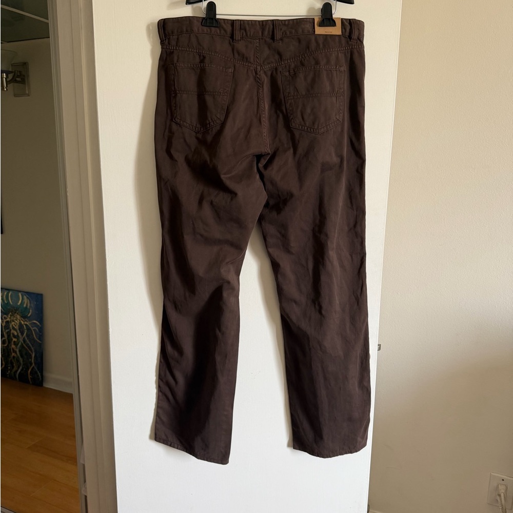 Ermenegildo Zegna Men’s Designer Brown Cotton Straight Leg Jeans size 42 EUC - Picture 4 of 13